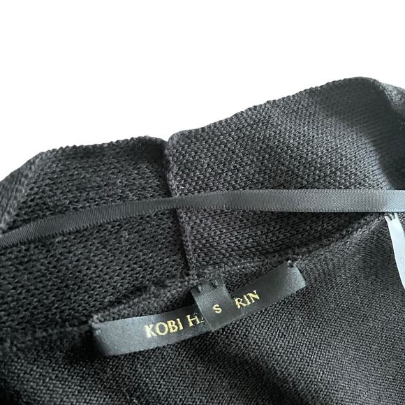 Kobi Halperin Black Tie Front Crochet Flare Bell Sleeve Knit Cardigan Size Small - Picture 6 of 9